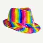 Paljett Fedora Regnbåge