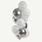 Silverbröllop Latexballonger Silver/Vit