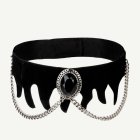 Gotisk choker med svart sten & kedjor