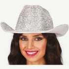 Paljett Cowboyhatt Silver