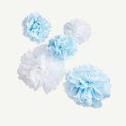 Pom Poms Takdekoration Ljusblå/Vit