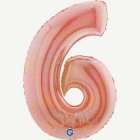 Holografisk Sifferballong 6 Roséguld