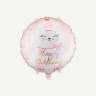 Happy Birthday Katt Folieballong Ljusrosa