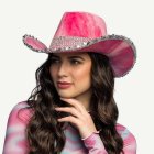 Glittrig Cowboyhatt Rosa