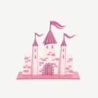 Prinsesslott Bordsdekoration Ljusrosa