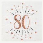 Servetter 80 Års Födelsedag Rosa Guld
