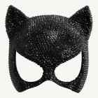 Katt Halvmask Med Strass Svart