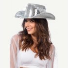 Disco Cowboyhatt Silver