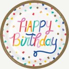 Konfetti Happy Birthday Middagstallrikar