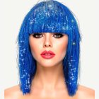 Glitter Disco Peruk Blå