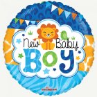 Rund Baby Boy Folieballong Ljusblå