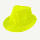 Paljett Fedora Neongul