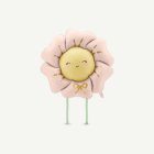 Gående Blomma Folieballong Ljusrosa