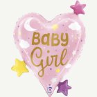 Baby Girl Hjärta Folieballong