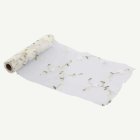 Broderad Organza Bordslöpare Vit/Grön