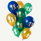 18 År Ballonger Mix Grön/Guld