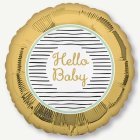 Hello Baby Folieballong Guld