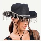 Strass Cowboyhatt Svart