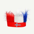 Norge Supporterhatt Med Hår Röd/Blå