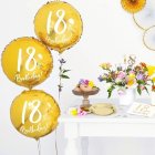Rund 18th Birthday Folieballong Guld