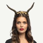 Demoniska Horn Blommigt Hårband
