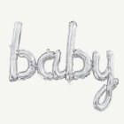 Stor Baby Folieballong Silver