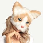Plysch Katt Halvmask