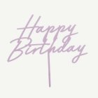 Happy Birthday Akryl Tårtdekoration Matt Lila
