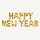 Happy New Year Folieballonger Guld