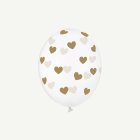 Hjärta Latexballonger Transparent/Guld