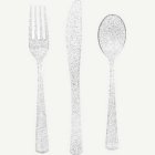 Glitter Plastbestick Silver