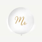 Mr Jätteballong Vit/Guld