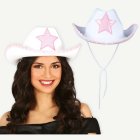 Cowgirl Stjärna Cowboyhatt Vit/Ljusrosa
