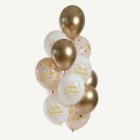 Blossom Birthday Latexballonger Pastell/Guld
