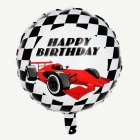 Racerbil Happy Birthday Folieballong