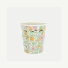 Blommigt Pappersmugg Rosa/Guld