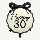 Happy 30 Folieballong Svart/Vit
