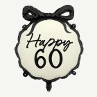 Happy 60 Folieballong Svart/Vit