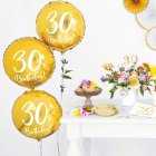 Rund 30th Birthday Folieballong Guld