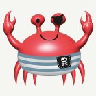 Piratkrabba Folieballong Röd