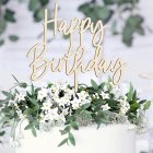 Happy Birthday Trä Tårttopper