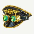 Glitter Steampunk Kaptenshatt Svart/Guld