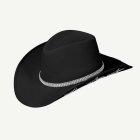 Glittrande Cowboyhatt Svart