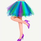 Tutu Kjol Blå/Grön/Lila