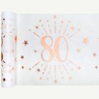 80 År Bordslöpare Vit/Roséguld