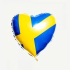 Hjärta Sveige Flagga Folieballong