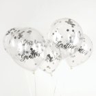 Grattis Konfettiballonger Silver
