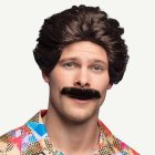 Vance Peruk Med Mustasch Brun