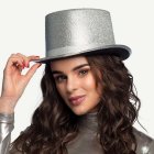 Glitz Cylinderhatt Silver