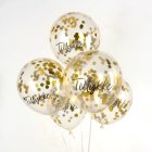 Tillykke Konfettiballonger Guld